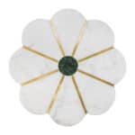 Vintage Green Marble Flower Side Table with Gold Base 12 Vintage Green Marble Flower Side Table with Gold Base