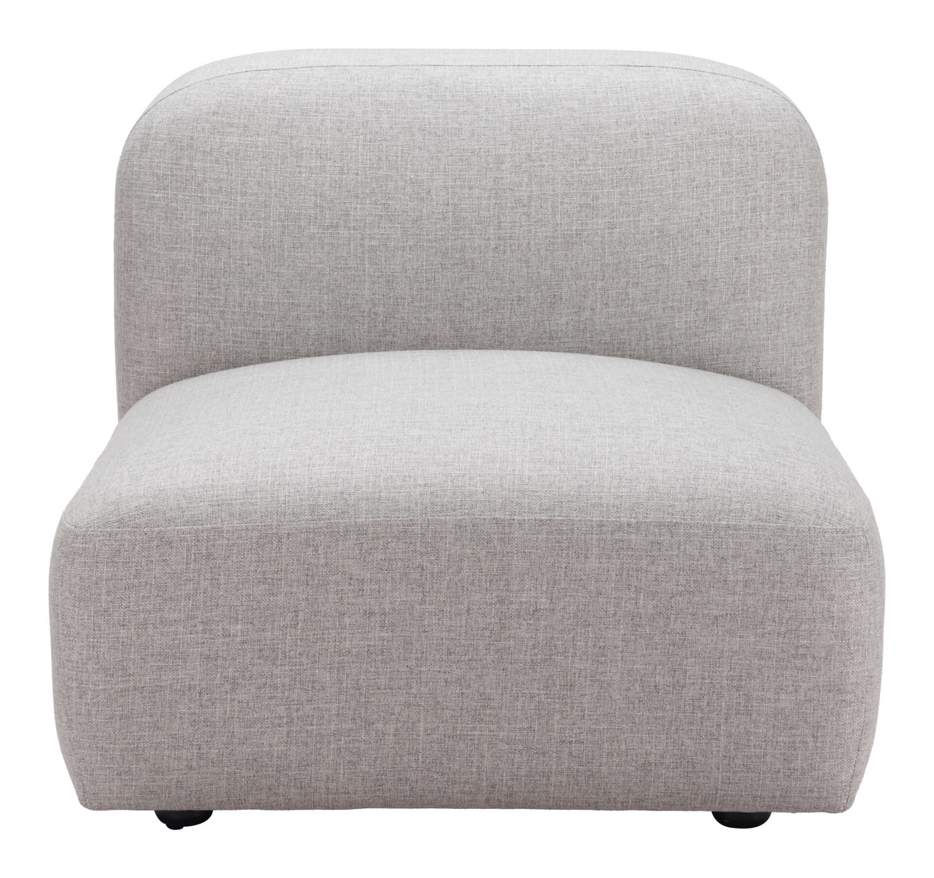 Gray Modular Middle Chair with Plywood Frame and Poly Linen Upholstery 6 Gray Modular Middle Chair with Plywood Frame and Poly Linen Upholstery - Image 6