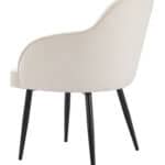 Ivory Velvet Dining Chair with Steel Frame and Armrests (Set of 2) 12 Ivory Velvet Dining Chair with Steel Frame and Armrests (Set of 2)