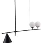 Matte Black Geometric Ceiling Lamp with Gold-Plated Steel and Frosted Glass 15 Matte Black Geometric Ceiling Lamp with Gold-Plated Steel and Frosted Glass