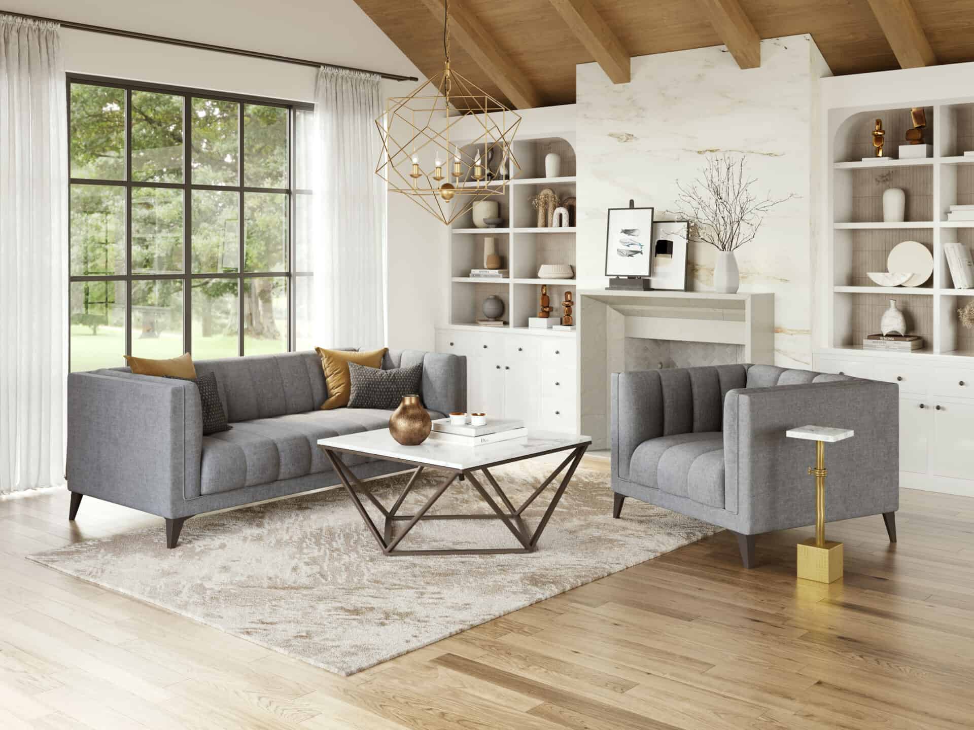 Modern Armchair with Steel Legs and Armrest Support 2 Modern Armchair with Steel Legs and Armrest Support - Image 2