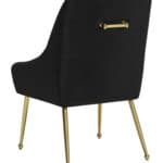 Black Velvet Upholstered Armchair with Gold Metal Legs 17 Black Velvet Upholstered Armchair with Gold Metal Legs