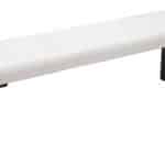 Steel Frame Bench with Plush Faux Leather Seat - White 6 Steel Frame Bench with Plush Faux Leather Seat - White