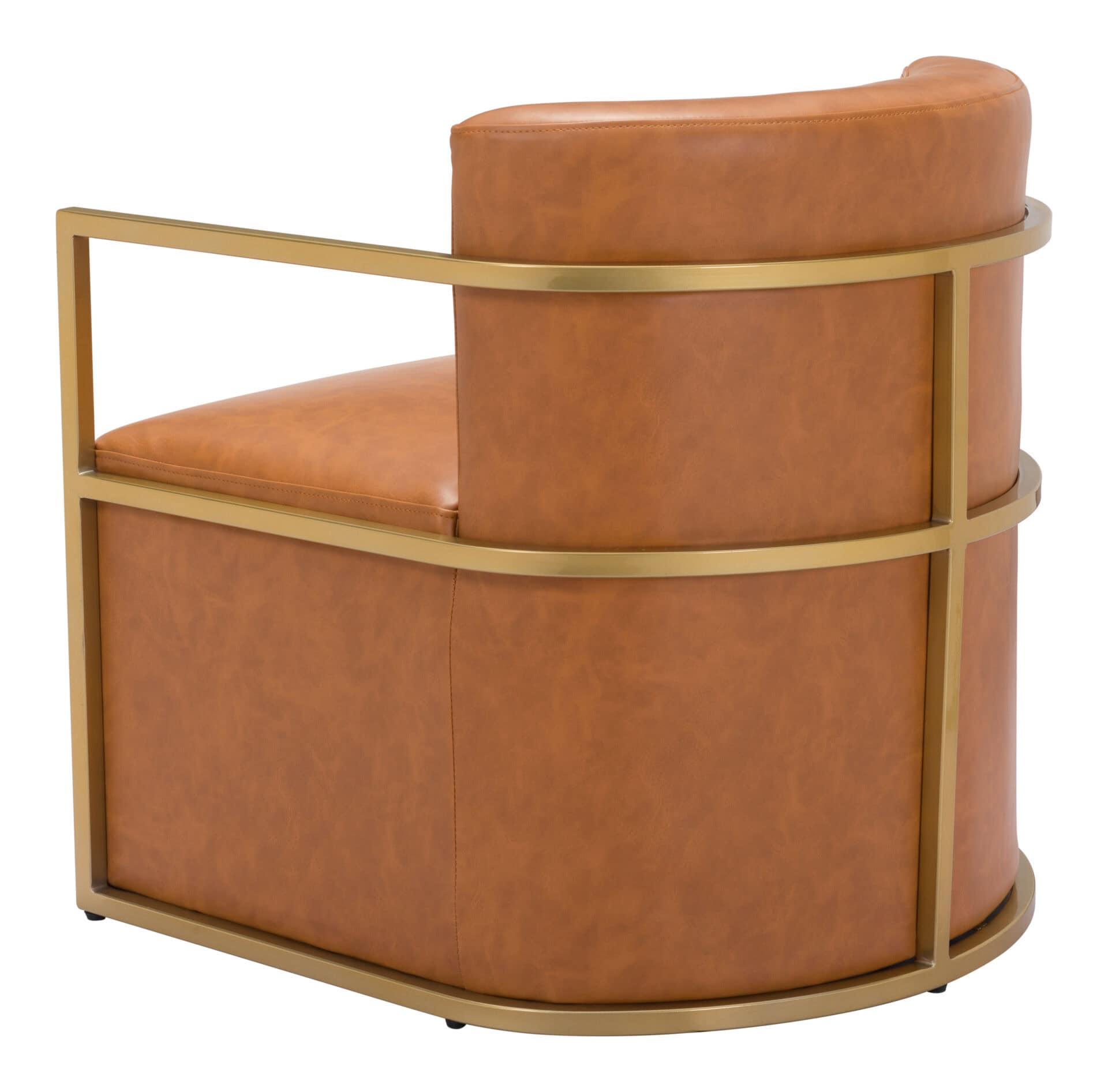Modern Faux Leather Accent Chair with Brushed Steel Frame 6 Modern Faux Leather Accent Chair with Brushed Steel Frame - Image 6