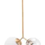 Gold-Plated Steel Ceiling Lamp with Glass Shades and Adjustable Cord 16 Gold-Plated Steel Ceiling Lamp with Glass Shades and Adjustable Cord
