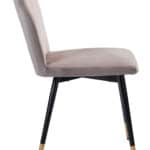 Gray Velvet Mid-Century Dining Chair with Tufted Seat (Set of 2) 11 Gray Velvet Mid-Century Dining Chair with Tufted Seat (Set of 2)
