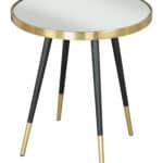 Gold & Black Round Side Table with Mirror Top 13 Gold & Black Round Side Table with Mirror Top
