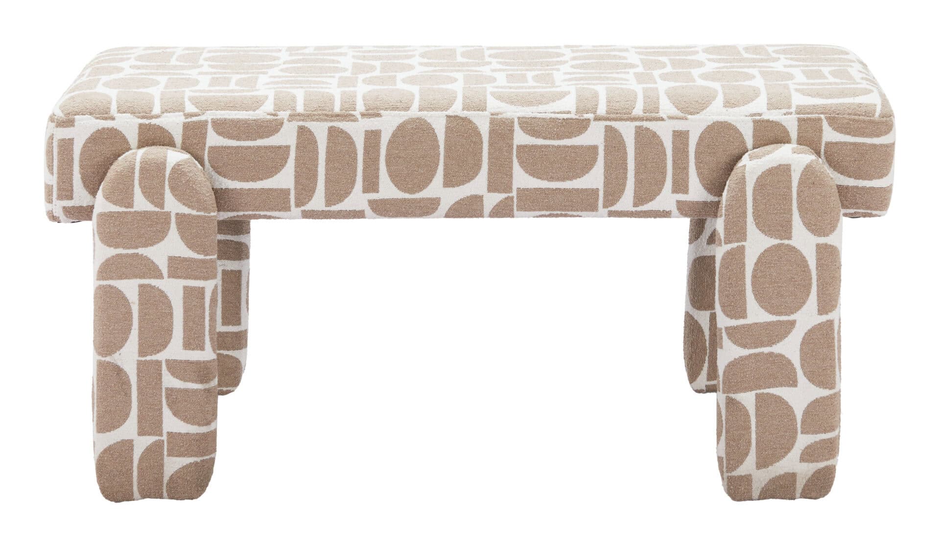 Gray Upholstered Bench with Wood Frame and Rubber Feet Protection 4 Gray Upholstered Bench with Wood Frame and Rubber Feet Protection - Image 4