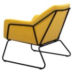 Yellow Velvet Accent Chair with Powder Coated Steel Legs 18 Yellow Velvet Accent Chair with Powder Coated Steel Legs