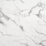 Modern White Faux Marble Dining Table with Brushed Silver Base