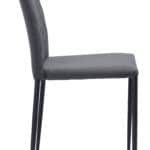 Gray Tufted Dining Chair with Steel Base and Diamond Pattern (Set of 2) 14 Gray Tufted Dining Chair with Steel Base and Diamond Pattern (Set of 2)