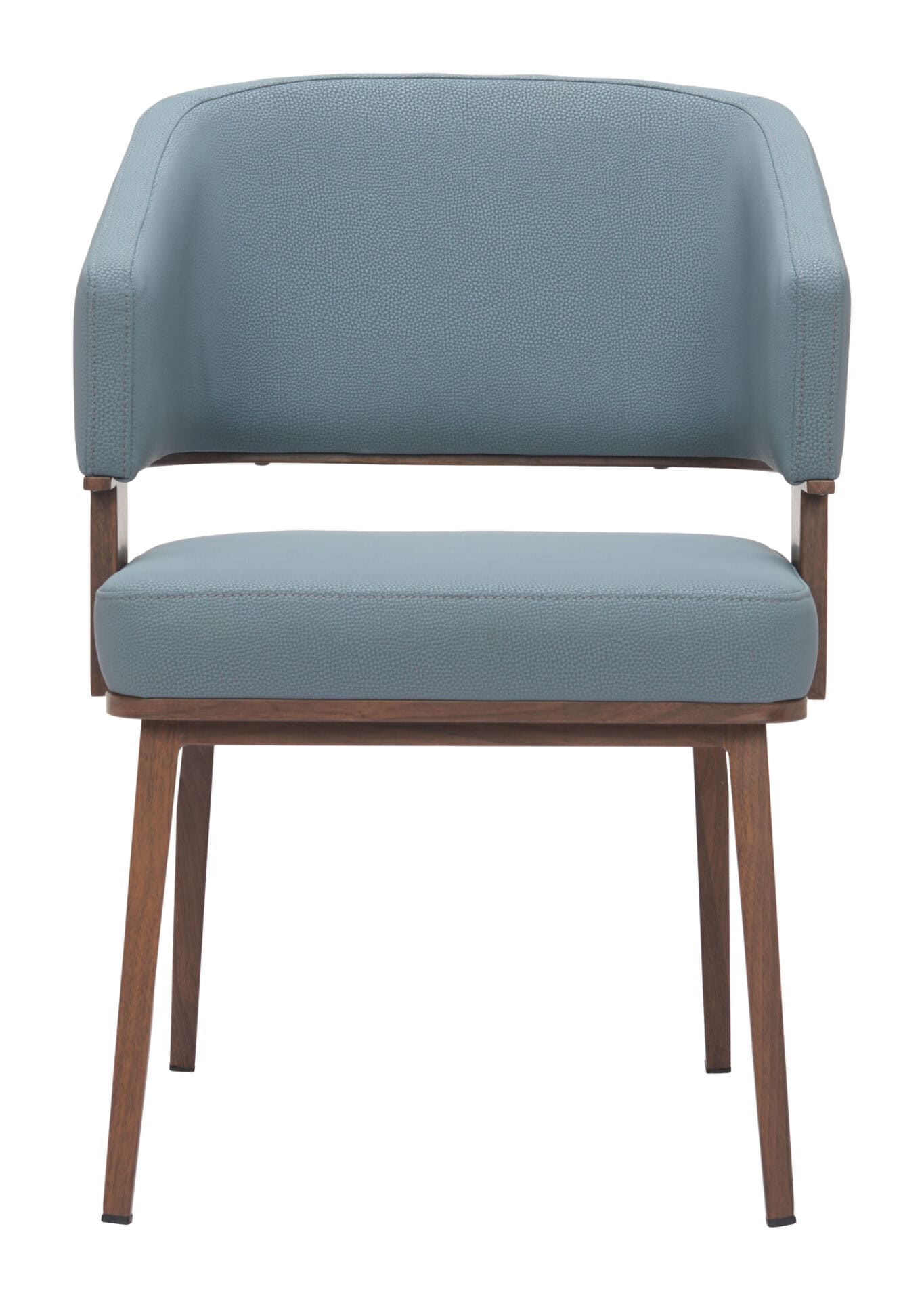 Modern Gray and Walnut Dining Chair with Faux Wood Legs 3 Modern Gray and Walnut Dining Chair with Faux Wood Legs - Image 3