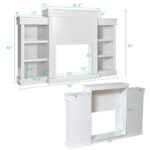 70 Inch Fireplace Media Console with Shelves and Bookcase