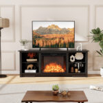 70 Inch TV Stand with Adjustable Shelves and Storage 34 70 Inch TV Stand with Adjustable Shelves and Storage