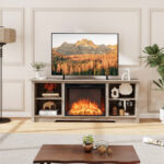 70 Inch TV Stand with Adjustable Shelves and Storage 41 70 Inch TV Stand with Adjustable Shelves and Storage