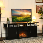 70 Inch TV Stand with Cabinets and Shelves for Storage 26 70 Inch TV Stand with Cabinets and Shelves for Storage