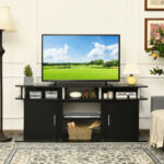 70 Inch TV Stand with Cabinets and Shelves for Storage 27 70 Inch TV Stand with Cabinets and Shelves for Storage