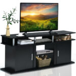 70 Inch TV Stand with Cabinets and Shelves for Storage 24 70 Inch TV Stand with Cabinets and Shelves for Storage