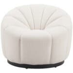 Cream Shearling Accent Chair with Modern Powder Coated Steel Legs 10 Cream Shearling Accent Chair with Modern Powder Coated Steel Legs