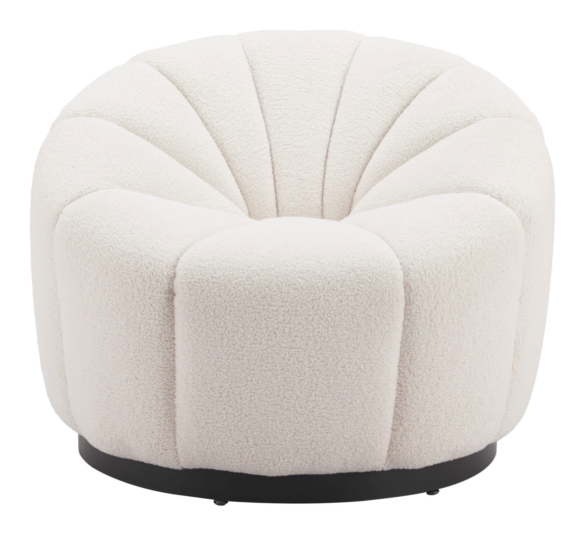 Cream Shearling Accent Chair with Modern Powder Coated Steel Legs 3 Cream Shearling Accent Chair with Modern Powder Coated Steel Legs - Image 3
