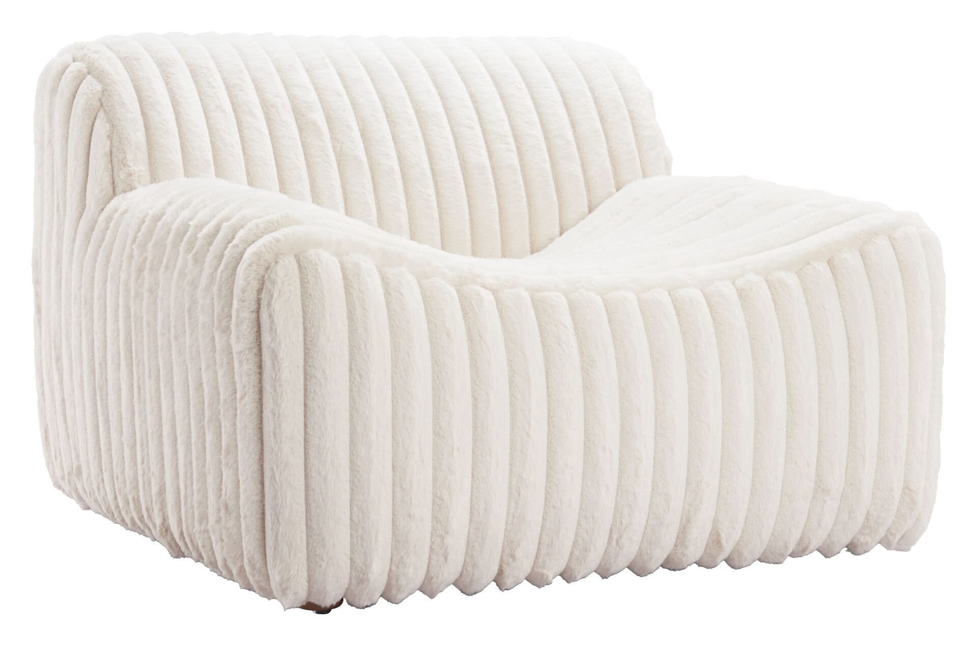Cream Cord-Style Accent Chair with Ash Wood Legs 8 Cream Cord-Style Accent Chair with Ash Wood Legs - Image 8