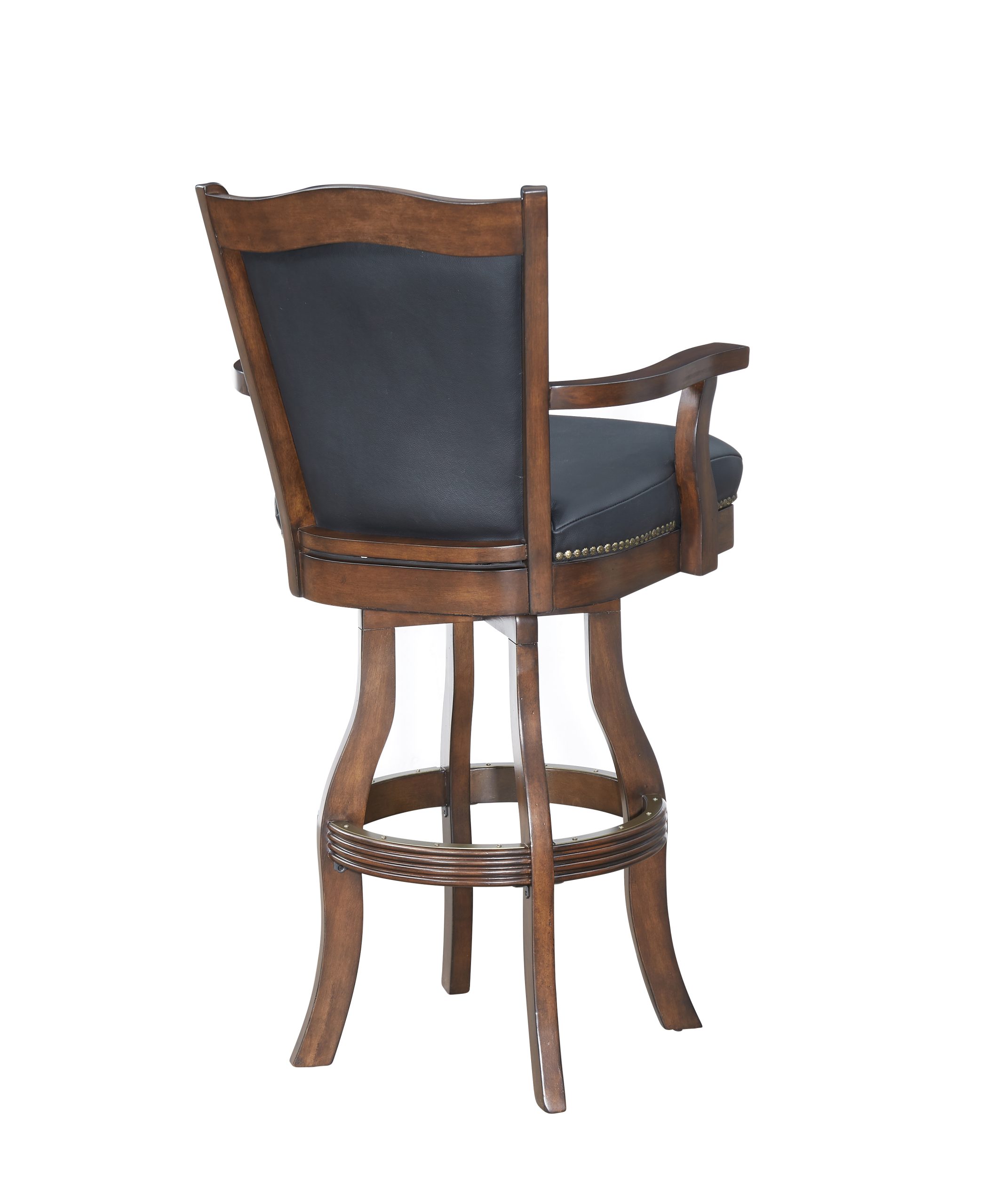 30-Inch Leather Nail Head Swivel Bar Stool