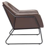 Modern Brown Faux Leather Accent Chair with Steel Base 13 Modern Brown Faux Leather Accent Chair with Steel Base