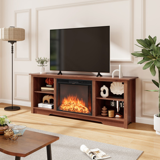 70 Inch TV Stand with Adjustable Shelves and Storage