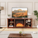 70 Inch TV Stand with Adjustable Shelves and Storage 27 70 Inch TV Stand with Adjustable Shelves and Storage