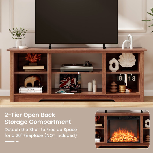 70 Inch TV Stand with Adjustable Shelves and Storage - Image 7
