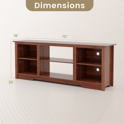 70 Inch TV Stand with Adjustable Shelves and Storage - Image 5