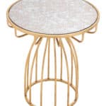 Gold Silo Side Table with White Round Top 13 Gold Silo Side Table with White Round Top
