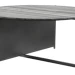 Modern Marble Top Coffee Table with Steel Base, Gray & Black