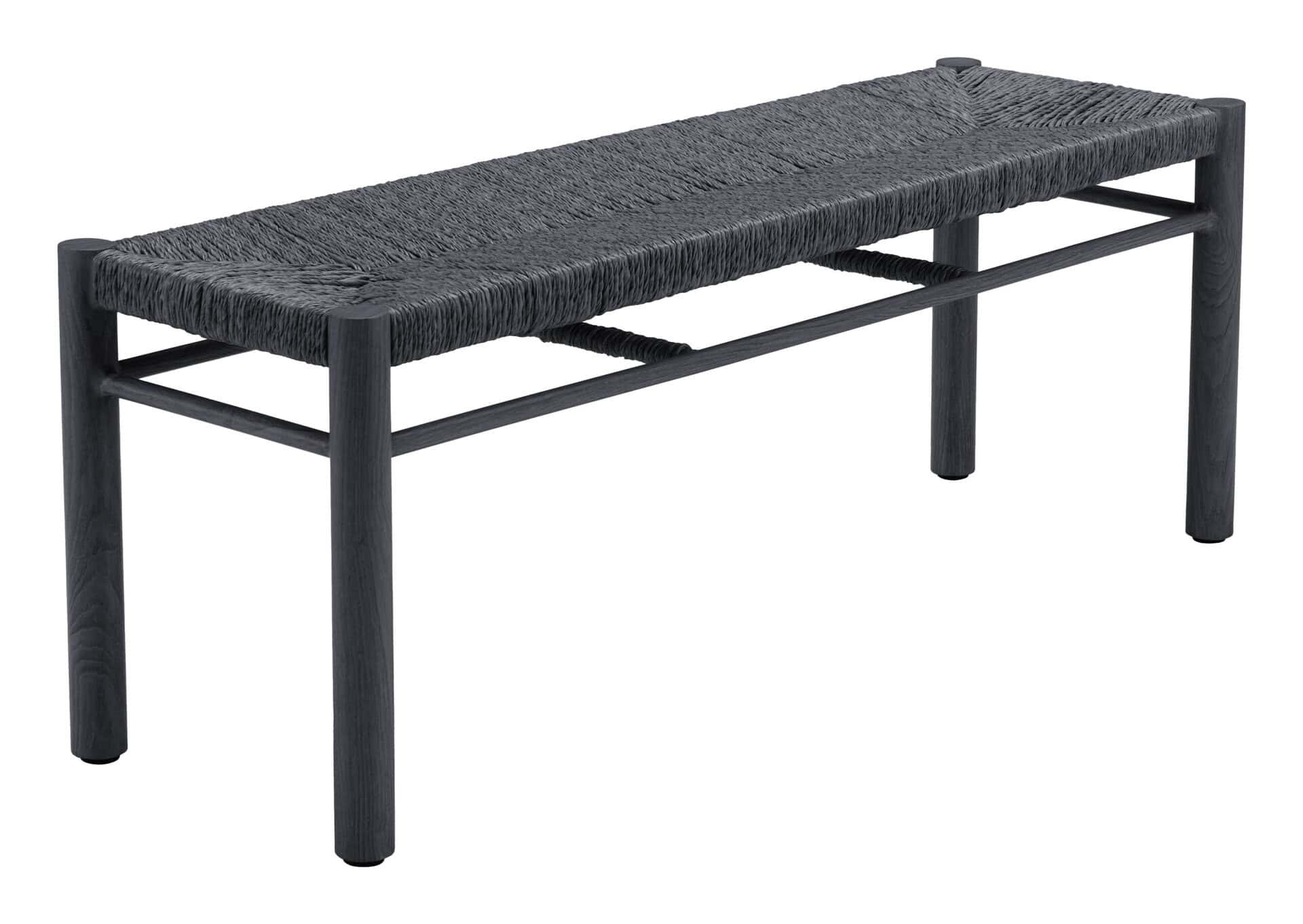 Modern Black Aluminum Bench with Faux Wood Frame 10 Modern Black Aluminum Bench with Faux Wood Frame