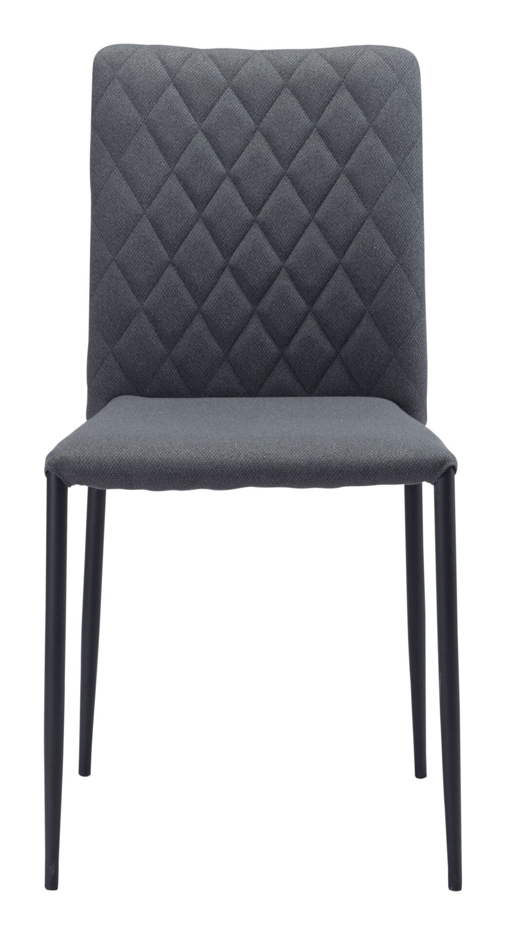 Gray Tufted Dining Chair with Steel Base and Diamond Pattern (Set of 2) 5 Gray Tufted Dining Chair with Steel Base and Diamond Pattern (Set of 2) - Image 5