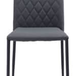 Gray Tufted Dining Chair with Steel Base and Diamond Pattern (Set of 2) 15 Gray Tufted Dining Chair with Steel Base and Diamond Pattern (Set of 2)