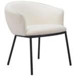 Ivory Teddy Fabric Dining Chair with Black Steel Frame 8 Ivory Teddy Fabric Dining Chair with Black Steel Frame