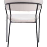 Cream Shearling Modern Dining Chair with Armrests and Steel Legs (Set of 2) 13 Cream Shearling Modern Dining Chair with Armrests and Steel Legs (Set of 2)