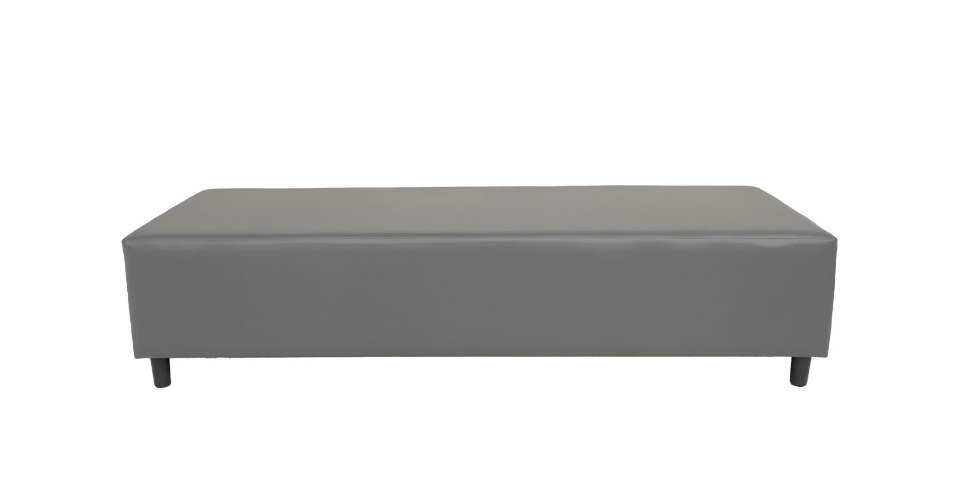 72" Gray and Black Genuine Leather Modern Upholstered Bench 2 72" Gray and Black Genuine Leather Modern Upholstered Bench - Image 2