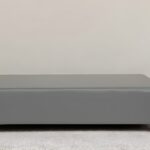 72" Gray and Black Genuine Leather Modern Upholstered Bench 7 72" Gray and Black Genuine Leather Modern Upholstered Bench