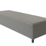72" Gray and Black Genuine Leather Modern Upholstered Bench 9 72" Gray and Black Genuine Leather Modern Upholstered Bench