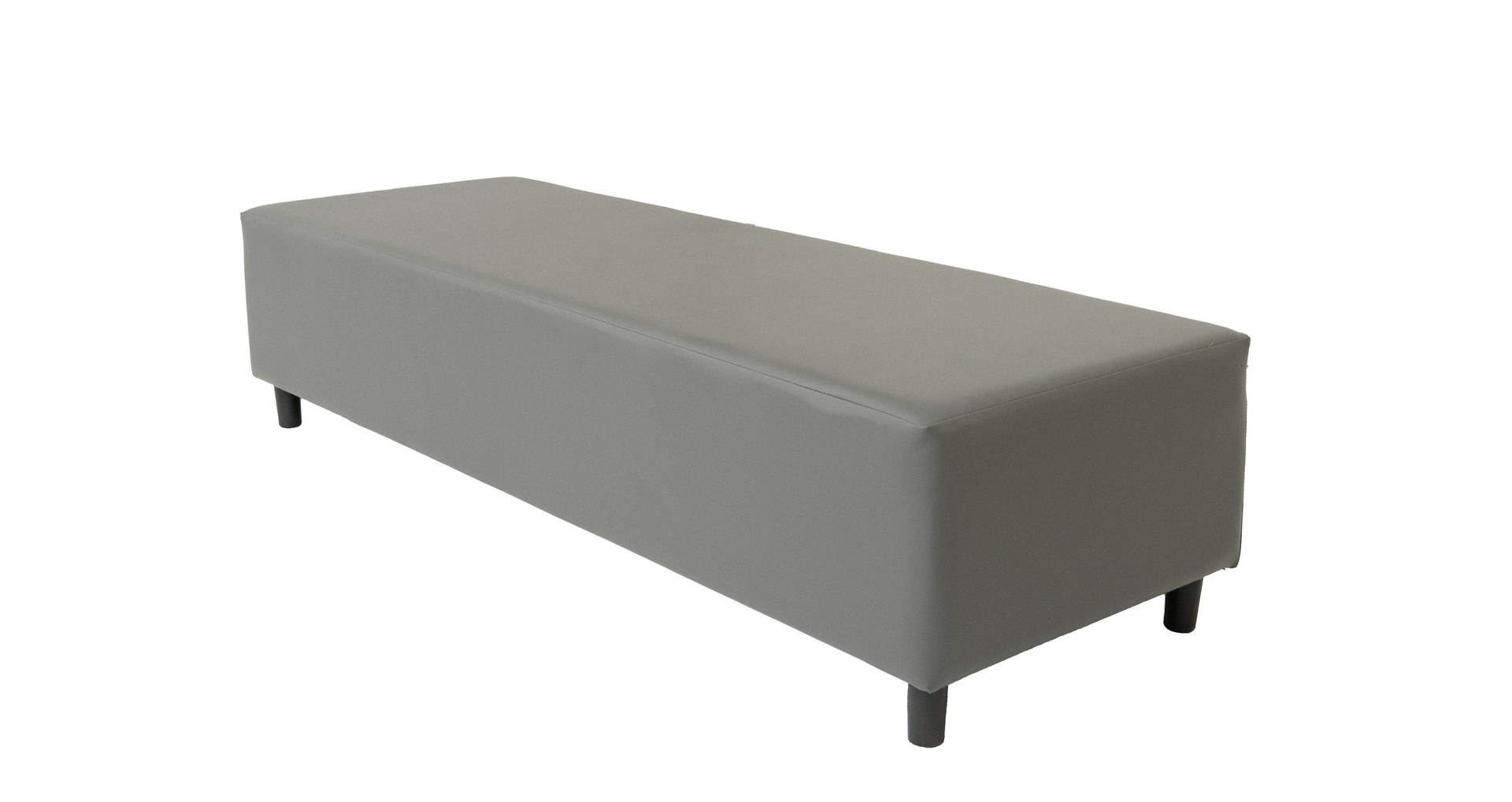 72" Gray and Black Genuine Leather Modern Upholstered Bench 3 72" Gray and Black Genuine Leather Modern Upholstered Bench - Image 3