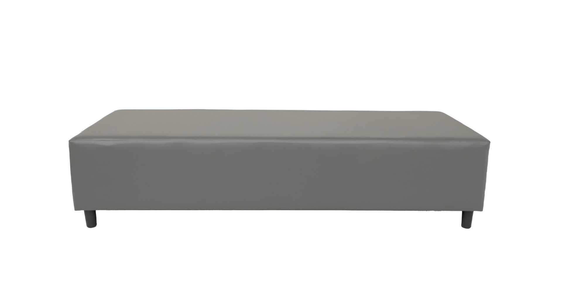 72" Gray and Black Genuine Leather Modern Upholstered Bench 4 72" Gray and Black Genuine Leather Modern Upholstered Bench - Image 4