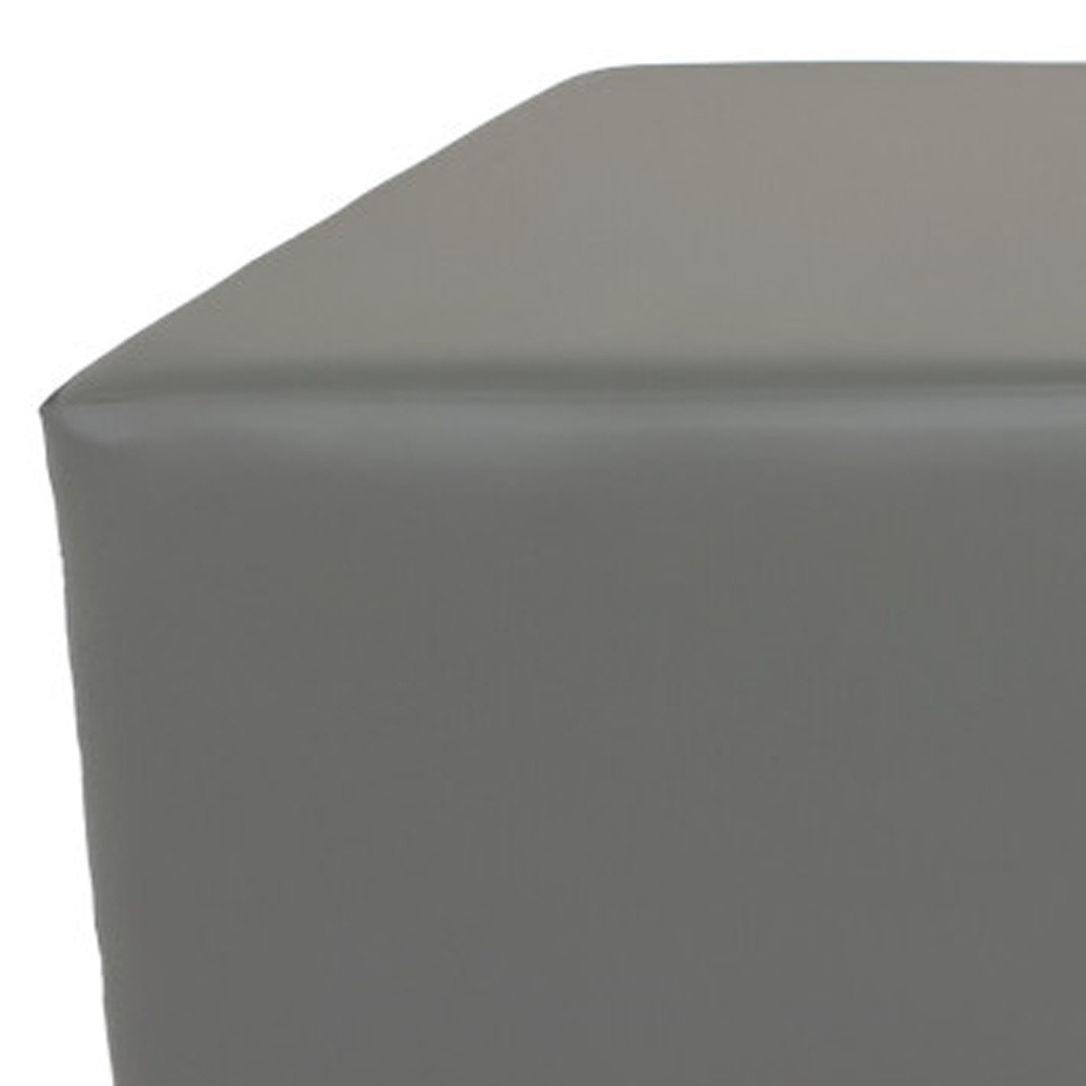 72" Gray and Black Genuine Leather Modern Upholstered Bench 5 72" Gray and Black Genuine Leather Modern Upholstered Bench - Image 5