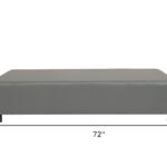 72" Gray and Black Genuine Leather Modern Upholstered Bench 12 72" Gray and Black Genuine Leather Modern Upholstered Bench