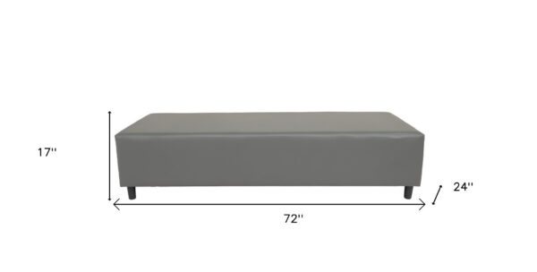 72 Gray and Black Genuine Leather Modern Upholstered Bench 5