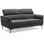 Adjustable Headrest Modern Fabric Loveseat Sofa with Metal Legs