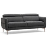 Adjustable Headrest Modern Fabric Loveseat Sofa with Metal Legs