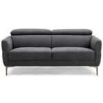 Adjustable Headrest Modern Fabric Loveseat Sofa with Metal Legs
