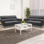Adjustable Headrest Modern Fabric Loveseat Sofa with Metal Legs